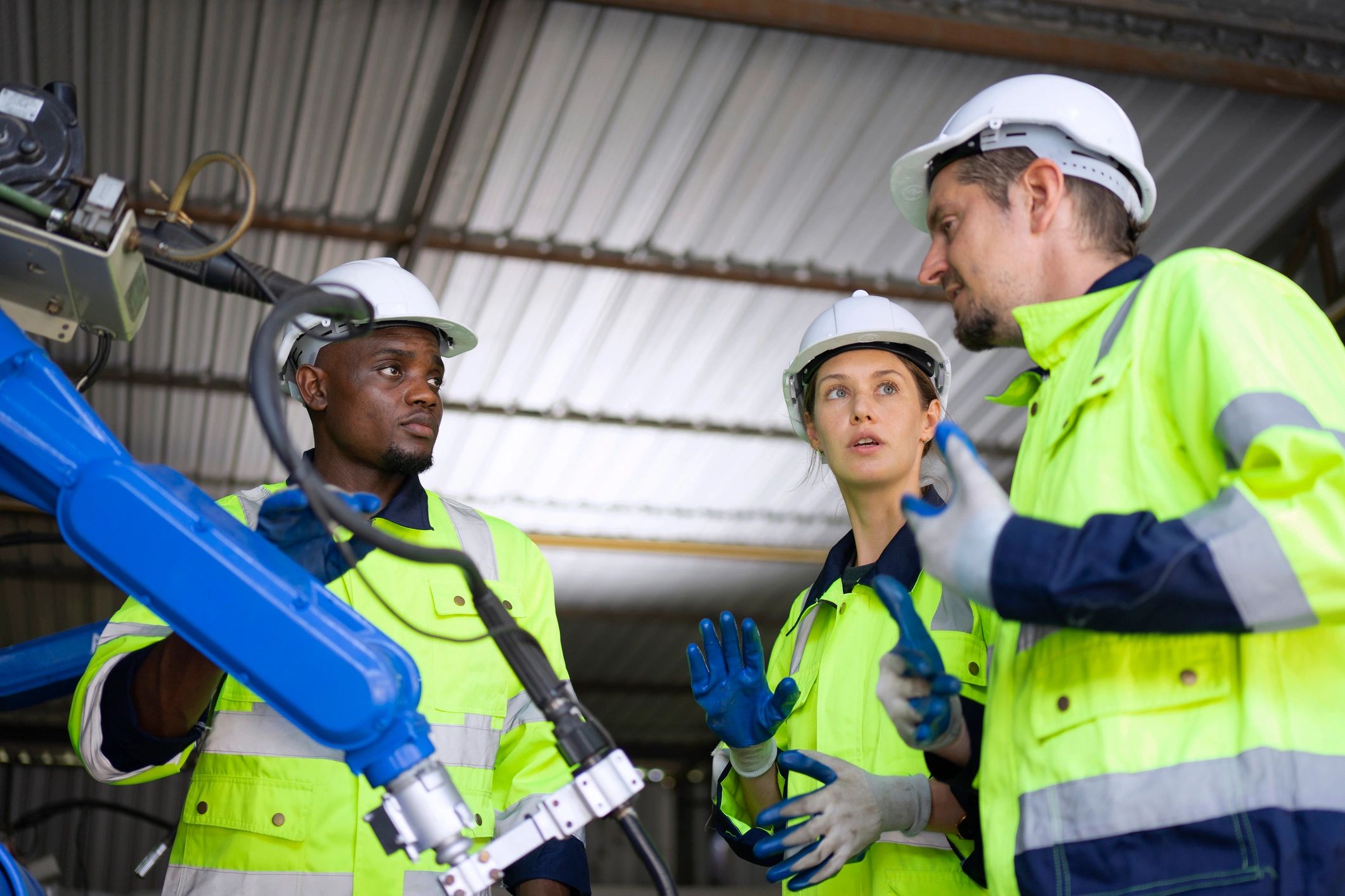 Engineer working in an advanced industrial facility